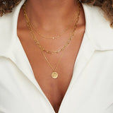 Elfriška – Double necklace with decorative coin-shaped pendant