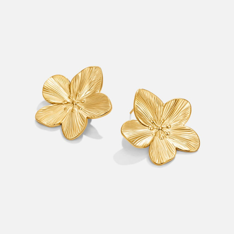 Gold Flower-Shaped Earrings - Markéta