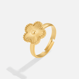 Gold Ring with Clover Design