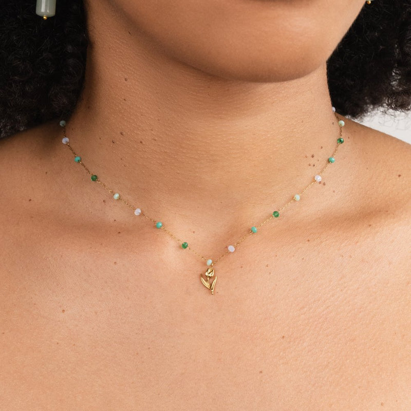 Anneliese – Gold collar with smooth snake design