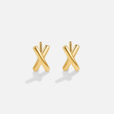Liesel – Gold earrings with twig design.
