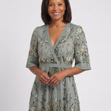Evadne™ | Short Sleeve Floral Maxi Dress with V-Neck