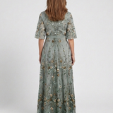 Evadne™ | Short Sleeve Floral Maxi Dress with V-Neck