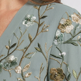 Evadne™ | Short Sleeve Floral Maxi Dress with V-Neck
