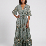 Evadne™ | Short Sleeve Floral Maxi Dress with V-Neck