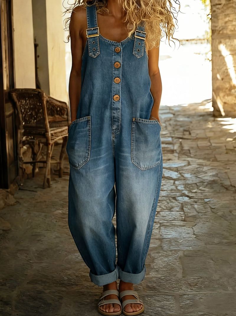 Julia™ | Denim Jumpsuit with Adjustable Straps