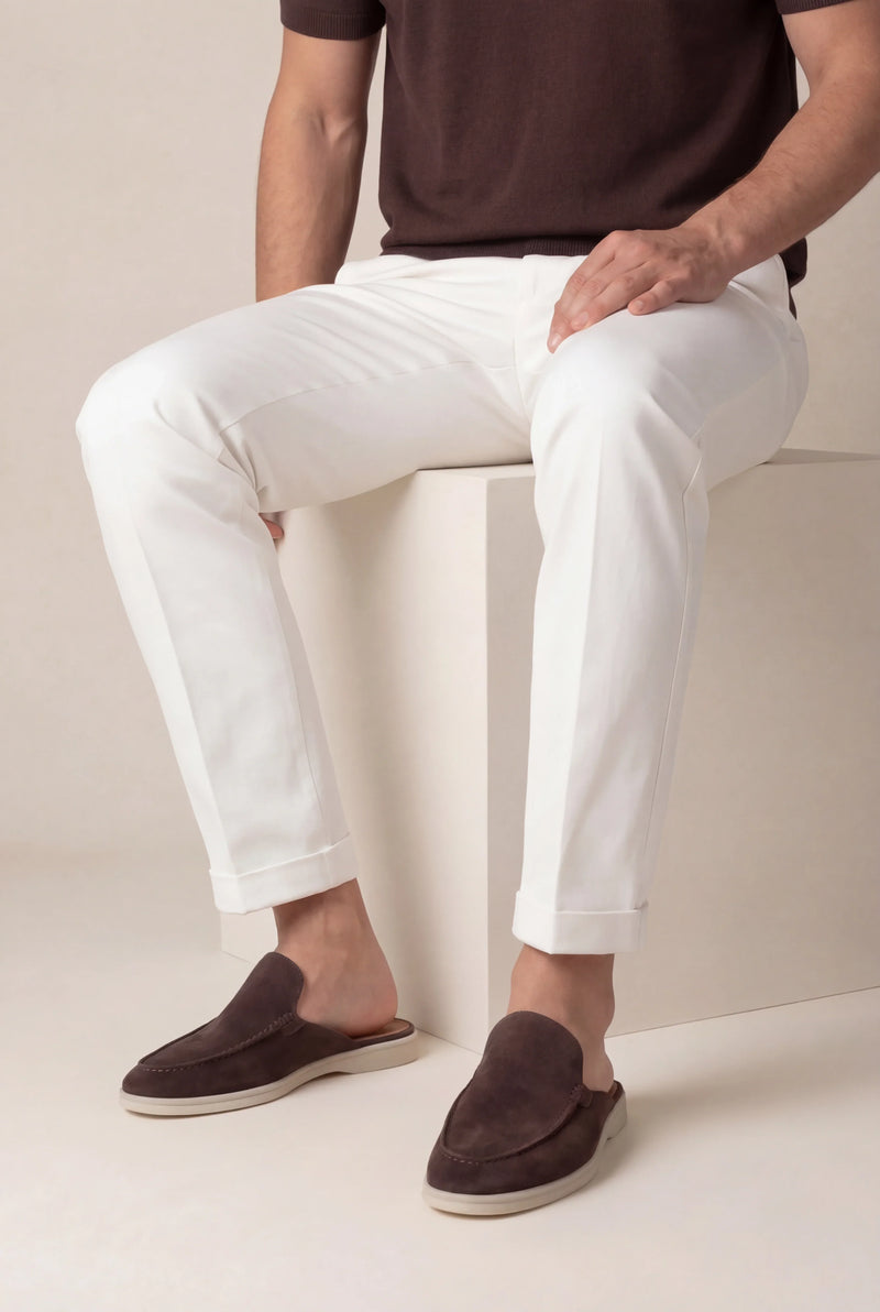 Brown Suède Yacht Mule