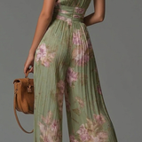 Zsófia | Mono Chiffon Floral Pleated
