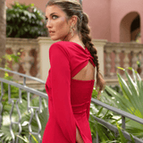 Elegant Reddish Midi Dress