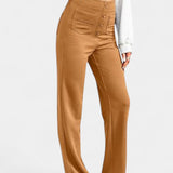 Nova High-Waisted Straight Leg Pants with Stretch