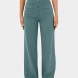 Nova High-Waisted Straight Leg Pants with Stretch