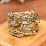 Johana - Vintage Gold Ring with Zirconias