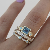 Herta - Vintage ring set with blue crystals