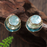 Veronica – Gold Earrings with Pearls and Teardrop Pendant