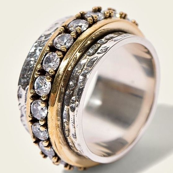 Vintage Handmade Ring in Gold and Silver