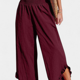 Justina Palazzo Pants with Ruffles and High Waist