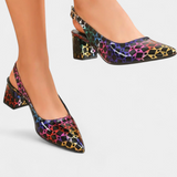 Karthleen Thick Heels with Geometric Print