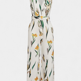 Slara Long Vacation Jumpsuit with V-Neck and Adjustable Belt