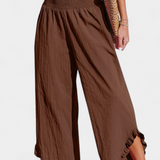 Justina Palazzo Pants with Ruffles and High Waist