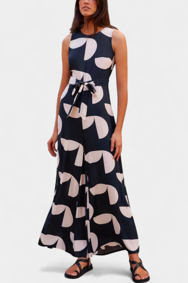Brooke Mono Jumpsuit with Fitted Waist and Wide Leg