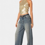 Anna | Metallic Halter Top Karter