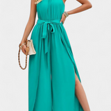 Asymmetrical Mono Nyree with Cut-Out and Bow Sleeve