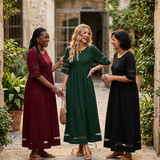 Aubrey™ | Midi dress that smooths the belly and flatters the silhouette