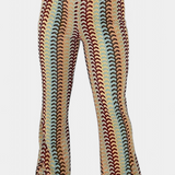 Carlie Retro Printed Flared Pants