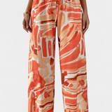 Senda Wide Leg Pants with Abstract Print