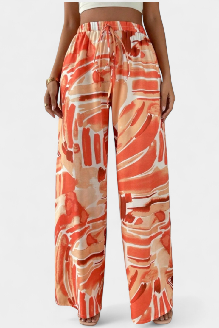 Senda Wide Leg Pants with Abstract Print