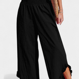 Justina Palazzo Pants with Ruffles and High Waist