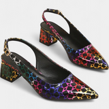 Karthleen Thick Heels with Geometric Print