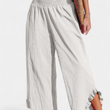 Justina Palazzo Pants with Ruffles and High Waist
