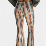 Carlie Retro Printed Flared Pants