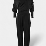 Brina One-Piece Jumpsuit with Off-Shoulder and Pearl Details