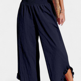 Justina Palazzo Pants with Ruffles and High Waist