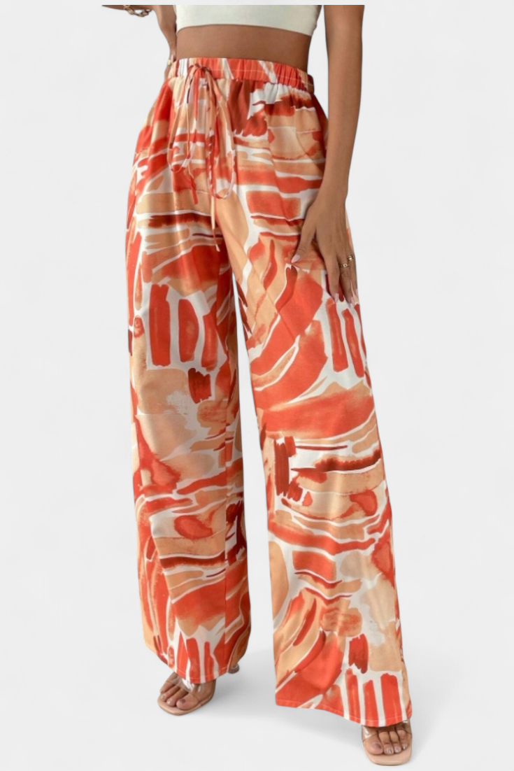 Senda Wide Leg Pants with Abstract Print