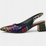 Karthleen Thick Heels with Geometric Print