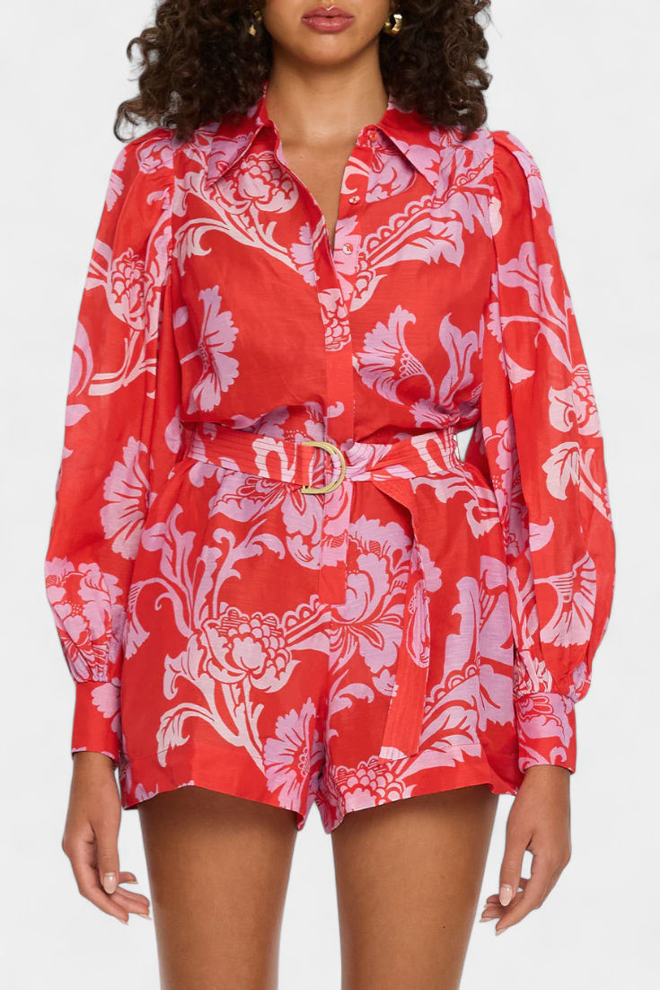 Suzanne Mono Floral with Florentine Belt