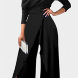 Brina Long Tie Dye Jumpsuit with Off-Shoulder and Wide Leg with Slit