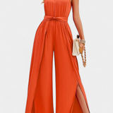 Asymmetrical Mono Nyree with Cut-Out and Bow Sleeve