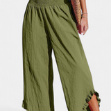 Justina Palazzo Pants with Ruffles and High Waist