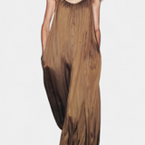 Lucy Long Pleated Jumpsuit with Relaxed Silhouette