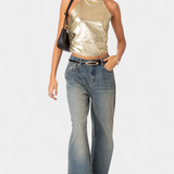 Anna | Metallic Halter Top Karter