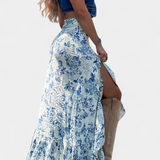 Kala Maxi Floral Skirt with Slit and Ruffles