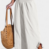 Justina Palazzo Pants with Ruffles and High Waist