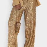 Elva High-Waisted Sequin Pants with Loose Fit