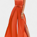 Asymmetrical Mono Nyree with Cut-Out and Bow Sleeve