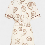 Seashell Mono T-Shirt with Shell and Button Detail