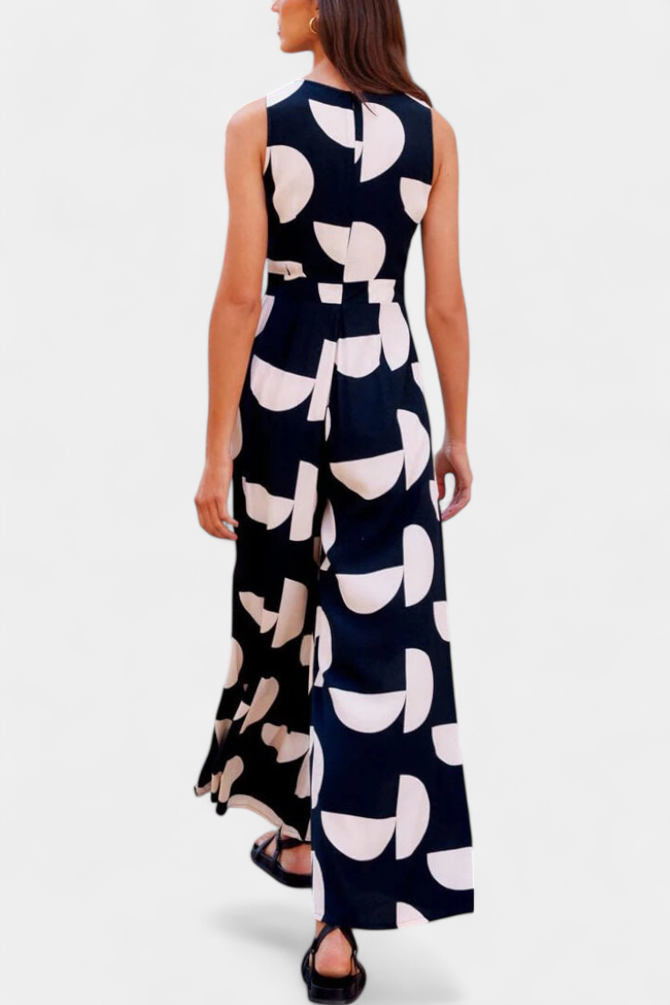 Brooke Mono Jumpsuit with Fitted Waist and Wide Leg